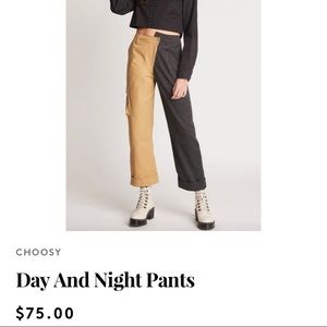 Choosy split patterned cargo/pin stripe pant